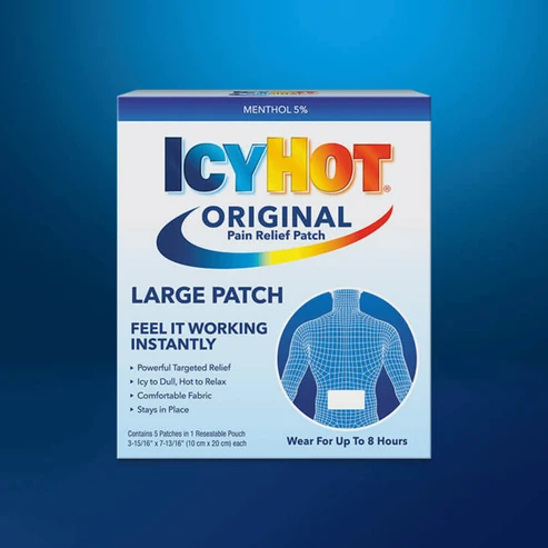ICYHOT Medicated Patch Extra Strength Pain Relief, 5-Count