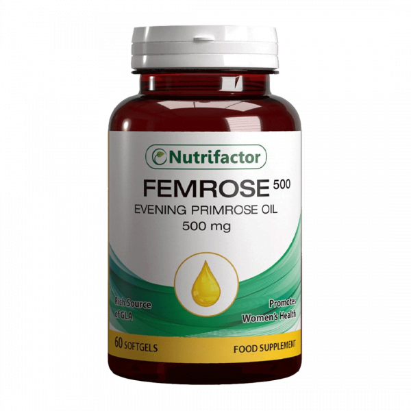 Nutrifactor Femrose Evening Primrose Oil 500mg, 60 Ct