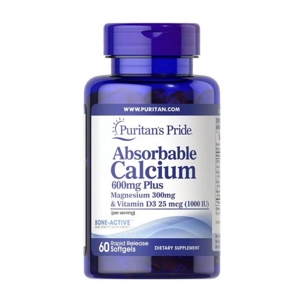 Absorbable Calcium 600mg plus Magnesium 300mg 60 Softgels