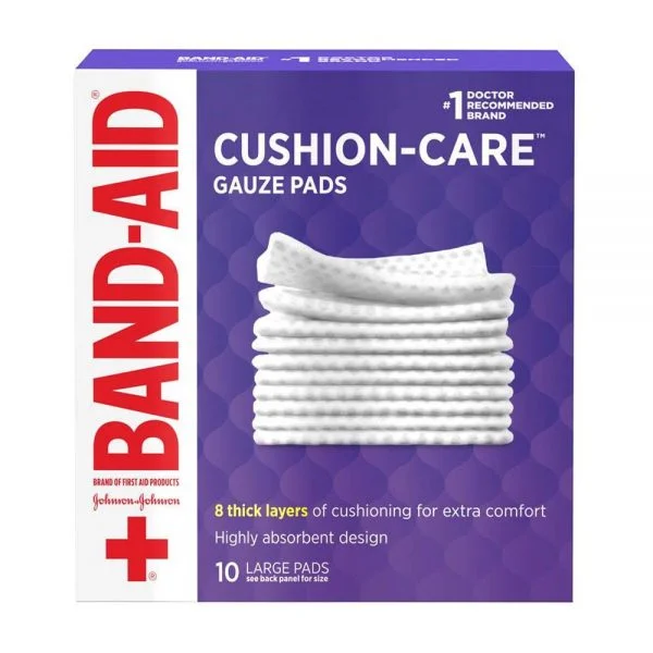 Band-Aid Cushion-Care Gauze Pads 10 Medium Pads