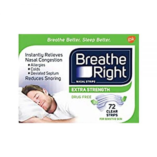 Breathe Right Extra Strength for Sensitive 72 Clear Strips