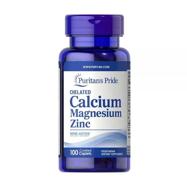 Chelated Calcium Magnesium Zinc, Bone Active 100ct