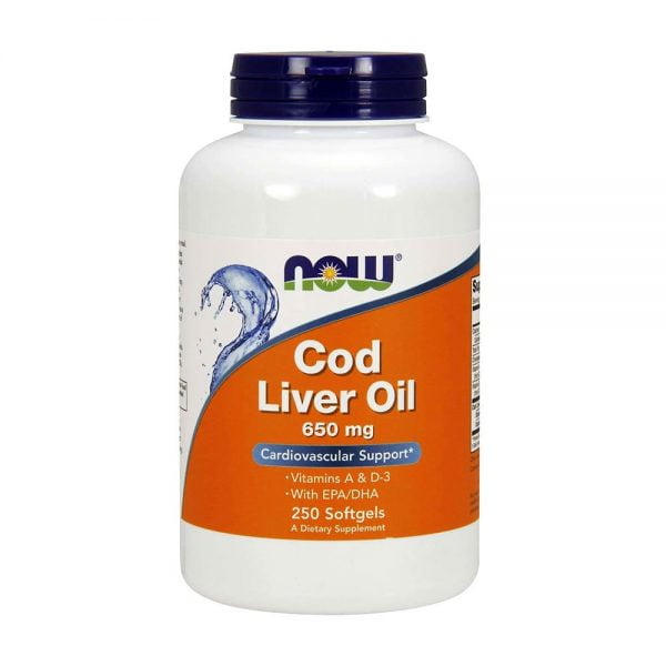 Cod Liver Oil 650mg 250 softgels