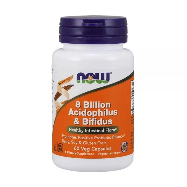 NOW 8 Billion Acidophilus & Bifidus 60 Veg Capsules