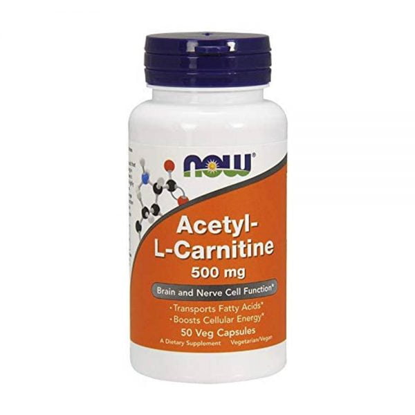 NOW Acetyl-L-Carnitine 500 mg 50 Veg Capsules