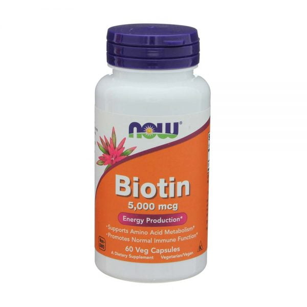 NOW Biotin 5000mcg 60 Capsules