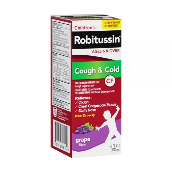 Robitussin Cough & Cold grape flavour 4fl oz 118ml
