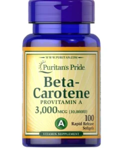 Beta-Carotene Vitamin A 3,000mcg 100 Softgels