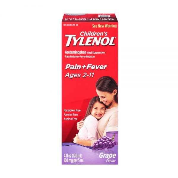 TYLENOL Children’s Pain + Fever Grape flavor 4floz 120ml