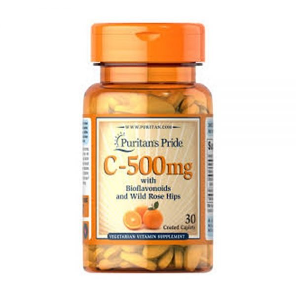 Vitamin C-500 mg with Bioflavonoids & Rose Hips 30 Caplets