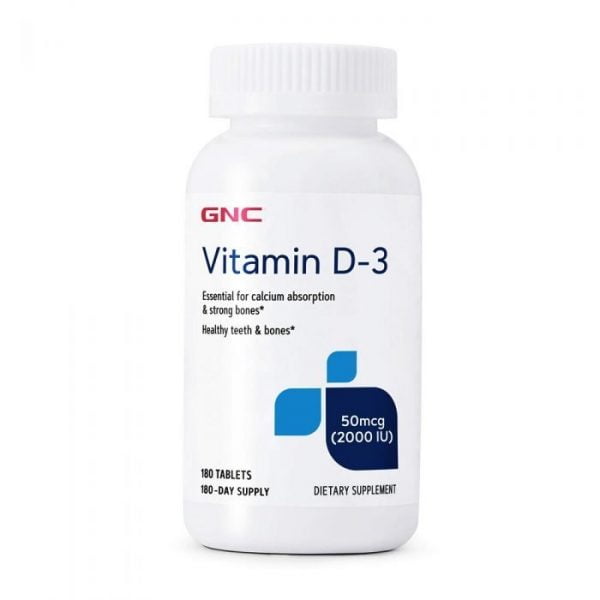 GNC Vitamin D-3 50mcg 2000IU, 180 Tablets