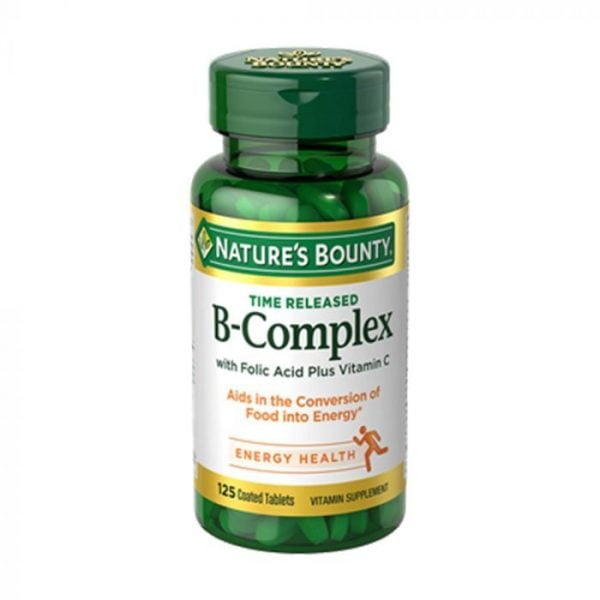 Nature’s Bounty Time Released B- Complex with folic acid plus vitamin C 125 Tablets