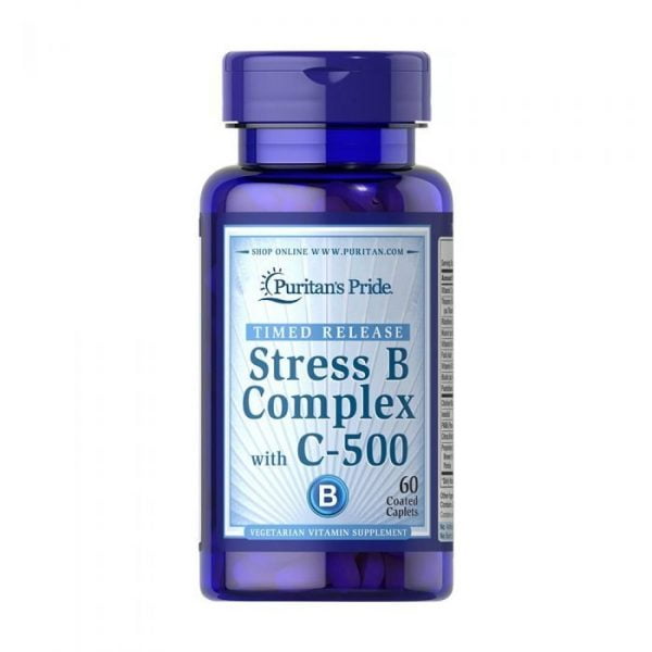 Puritans Pride Stress Vitamin B-Complex with Vitamin C-500 60 Caplets # 332