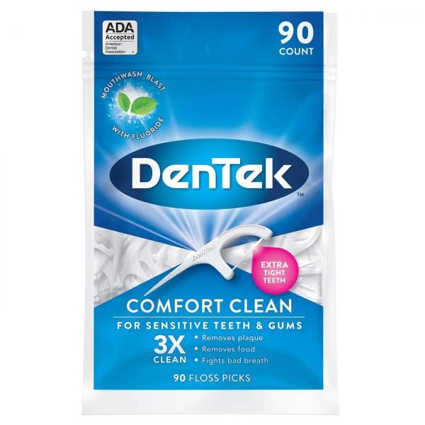 Dentek Comfort Clean For Sensitive Teeth & Gums  90 Floss Picks