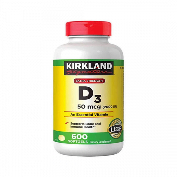 Kirkland Signature Vitamin D3 50 MCG ( 2000 IU ) – 600 Softgels