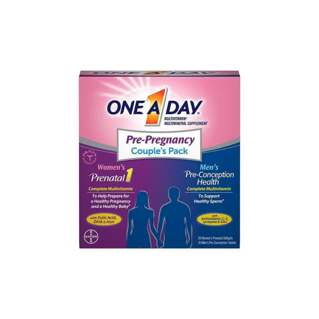 One A Day Pre-Pregnancy Multivitamin, Prenatal Vitamins, 30+30 Count