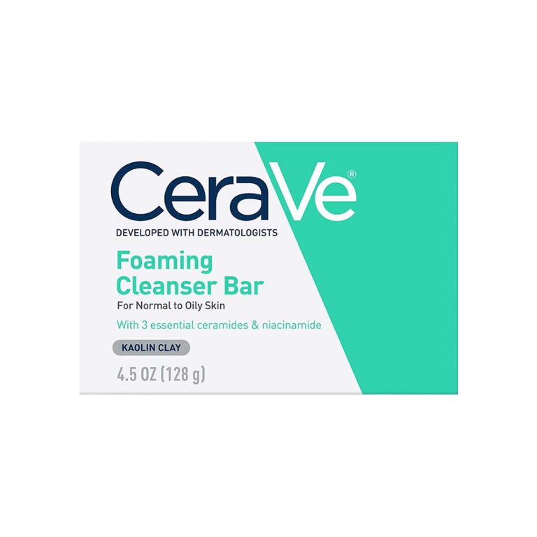 CeraVe Foaming Cleanser Bar for Oily Skin, Body and Face, Kaolin Clay 4.5 FL.OZ (128g)