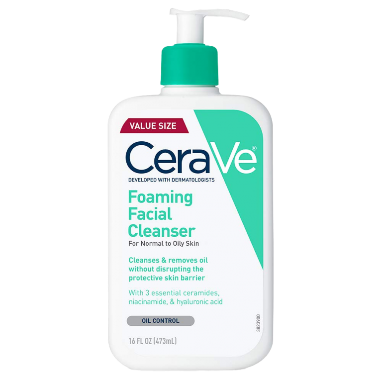 Cerave Foaming Facial Cleanser, For Normal To Oily Skin, 16 FL OZ