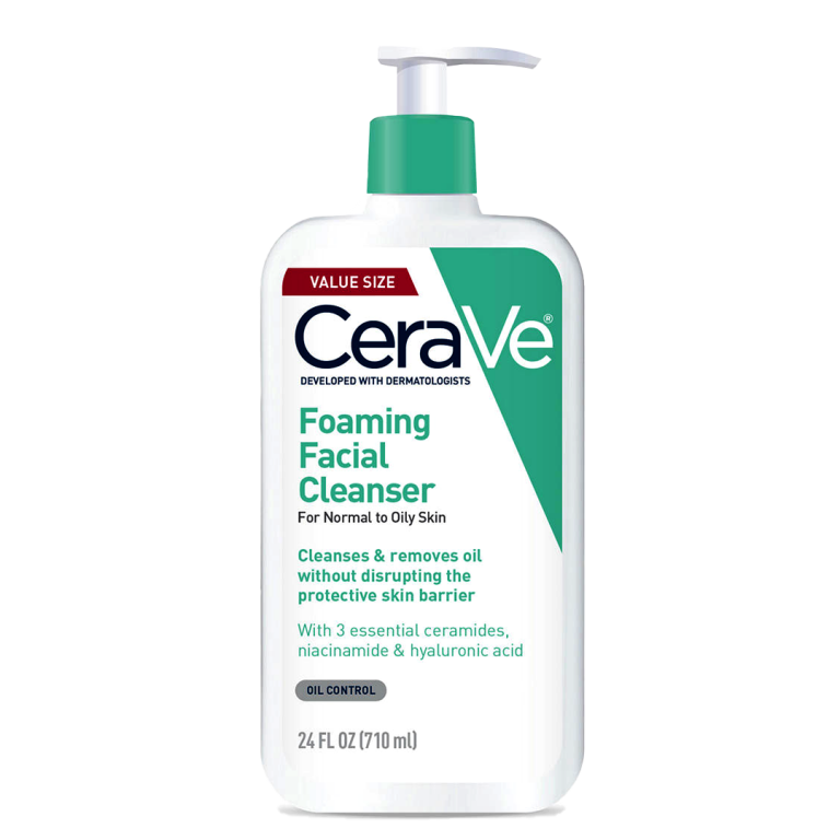 CeraVe Foaming Facial Cleanser For Normal To Oily Skin, 24 FL Oz (710ml)