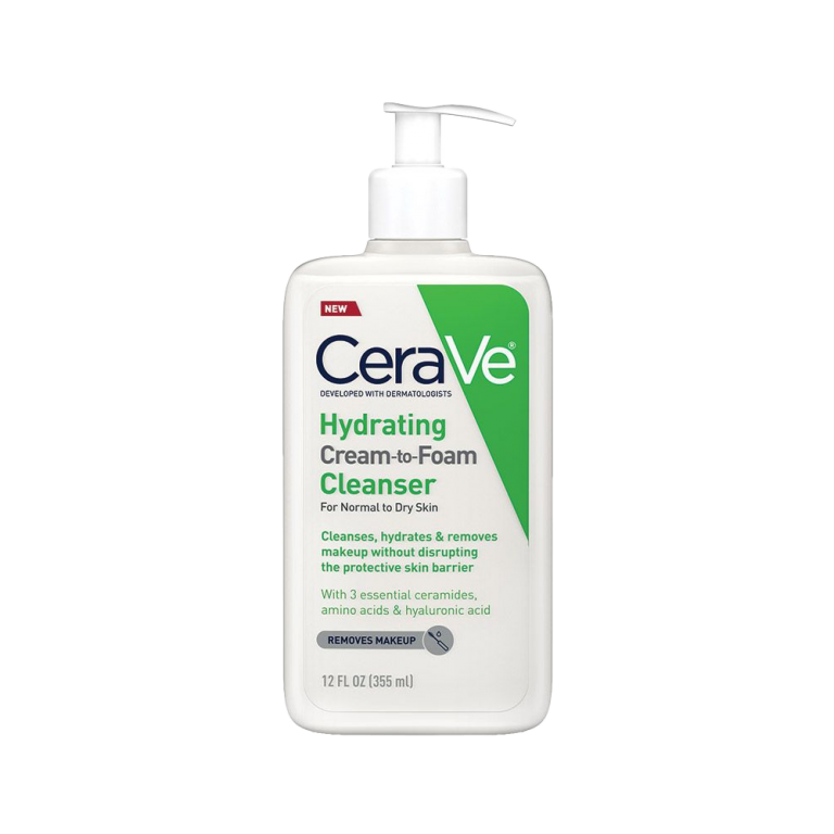 Cerave Hydrating Cream To Foam Cleanser For Normal To Dry Skin, 12 FL Oz