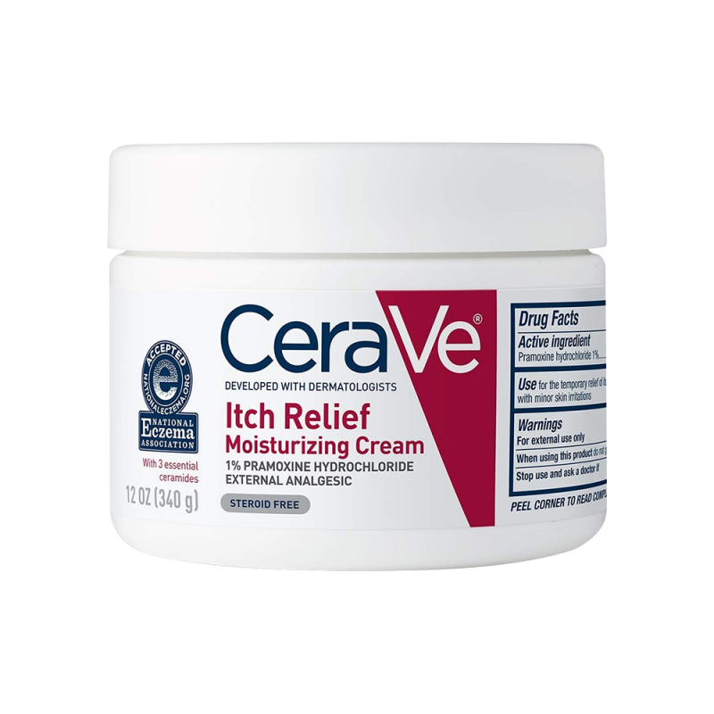 CeraVe Itch Relief Moisturizing Cream, External Analgesic, Steriod Free