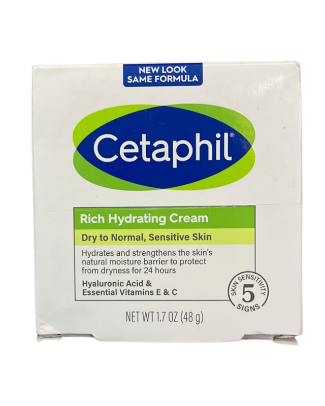 Cetaphil Rich Hydrating Cream Dry To Normal Sensitive Skin 1.7 Oz