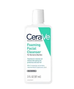 Cerave Foaming Facial Cleanser For Normal To Oily Skin, 3 FL OZ