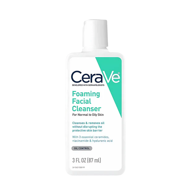 Cerave Foaming Facial Cleanser For Normal To Oily Skin, 3 FL OZ