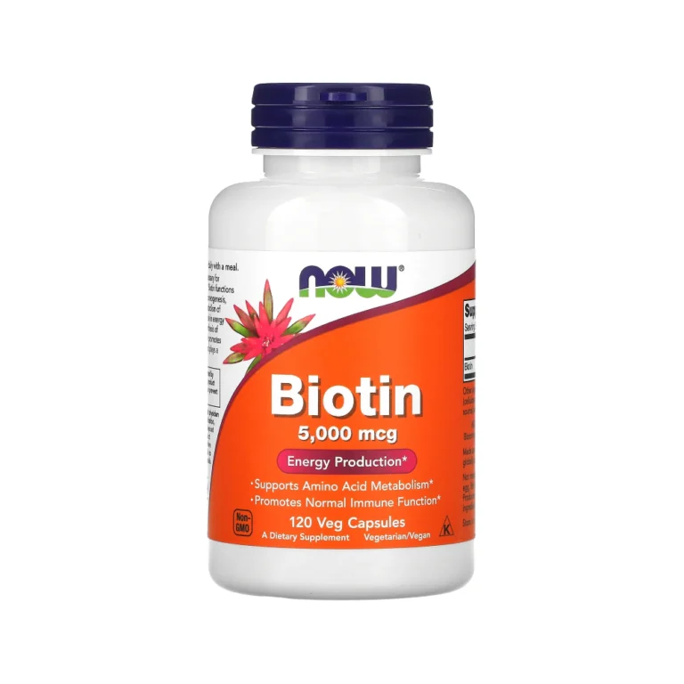 NOW Foods Biotin 5,000 mcg Energy Production 120 Veg Capsules