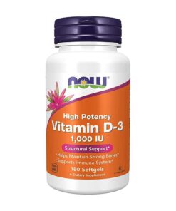 NOW Foods High Potency Vitamin D-3 1000IU 180 Softgels