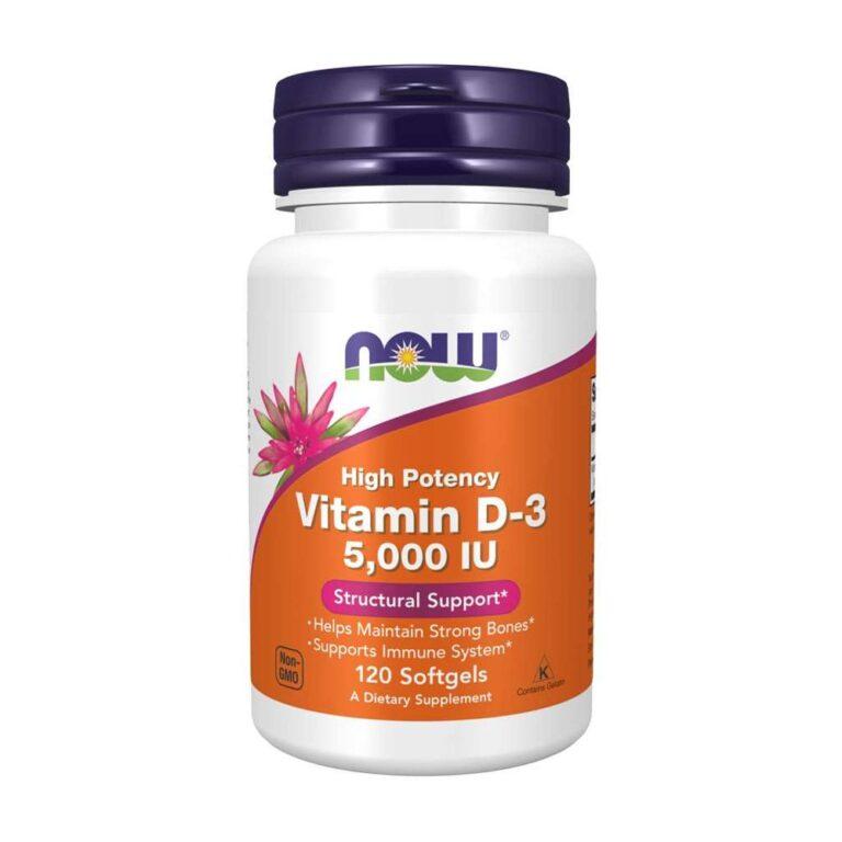 NOW Foods High Potency Vitamin D-3 5000IU 120 Softgels
