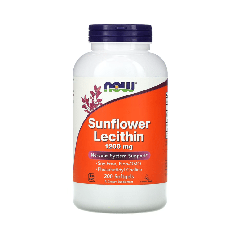 NOW Foods Sunflower Lecithin 1200 mg Nervous System Support Dietary Supplement, 200 Softgels