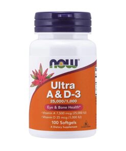 NOW Foods Ultra A & D-3 Eye And Bone Health 25,000/1,000 100 Softgels