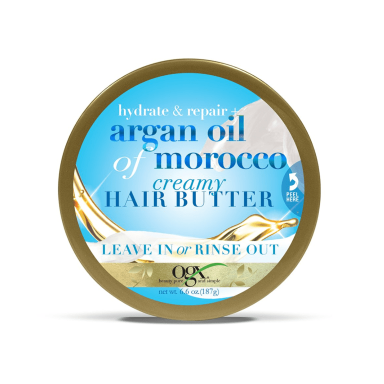 OGX Argan Oil Of Morocco Creamy Hair Butter, Hydrate & Repiar, Net Wet 6.6 OZ (187g)