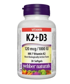 Webber Naturals Vitamin K2 + D3, 30 Ct