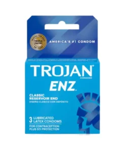 Trojan Condoms Enz Classic Reservoir End 3 Lubricated Latex Condoms
