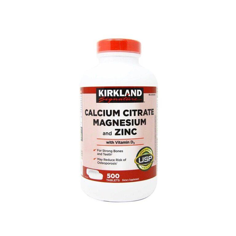 Kirkland Signature Calcium Citrate Magnesium And Zinc With Vitamin For Bones And Teeth D3 500 Tablets