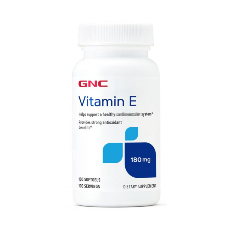 GNC Vitamin E 180 mg Dietary Supplement 100 Softgels