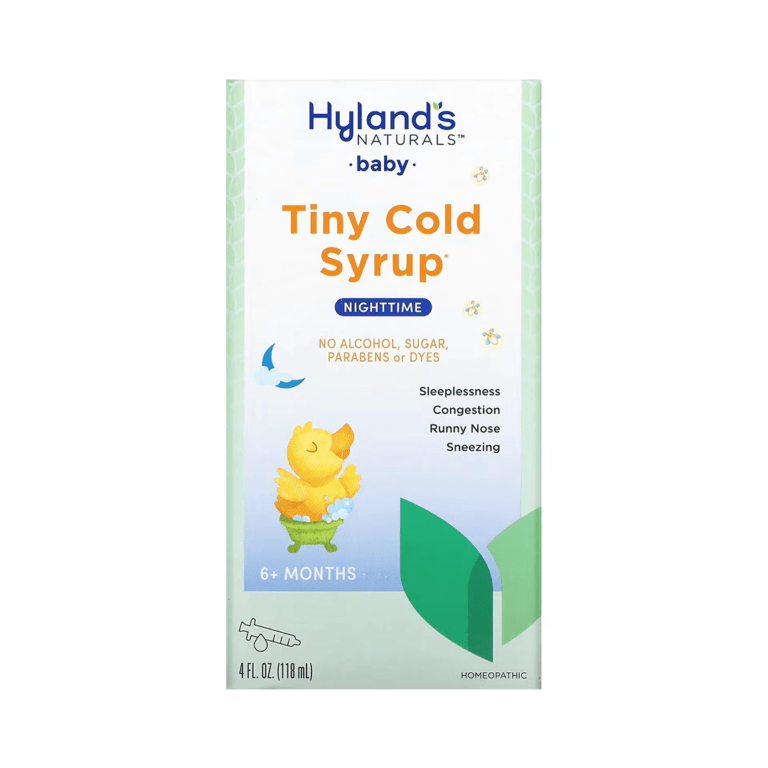 Hylands Naturals Baby Tiny Cold Syrup Nighttime No Alcohol Ages 6+ Month 4 FL.OZ 118ml Expiry (29/2/2024)