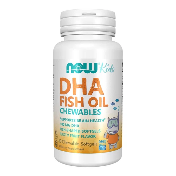 NOW DHA Kids Fish Oil Chewables, 60 Ct