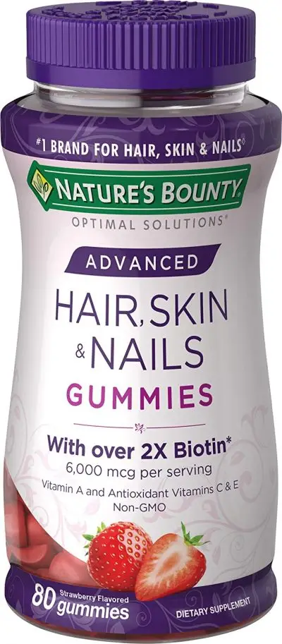 Advance Hair, Skin & Nails Gummies 2x Biotin 600 mcg 80 gummies